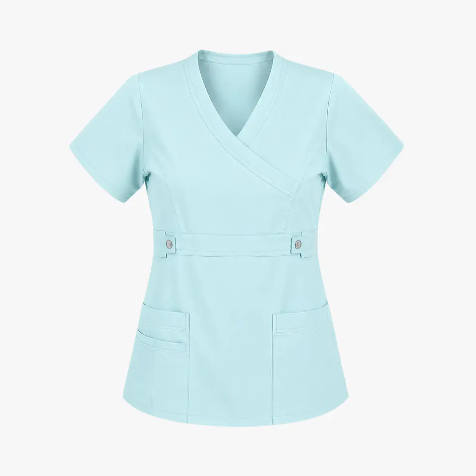 Blusa Clínica Cargo Antifluido Elasticada Menta para Mujer 4