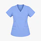 Blusa Clínica Cargo  Antifluido Elasticada Celeste para Mujer - Miniatura 4