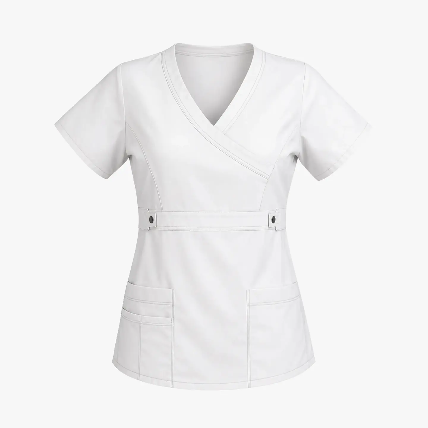 Blusa Clínica Cargo Antifluido Elasticada color Blanco para Mujer 5