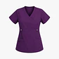 Blusa Clínica Cargo Antifluido Elasticada color Morado para Mujer - Miniatura 4