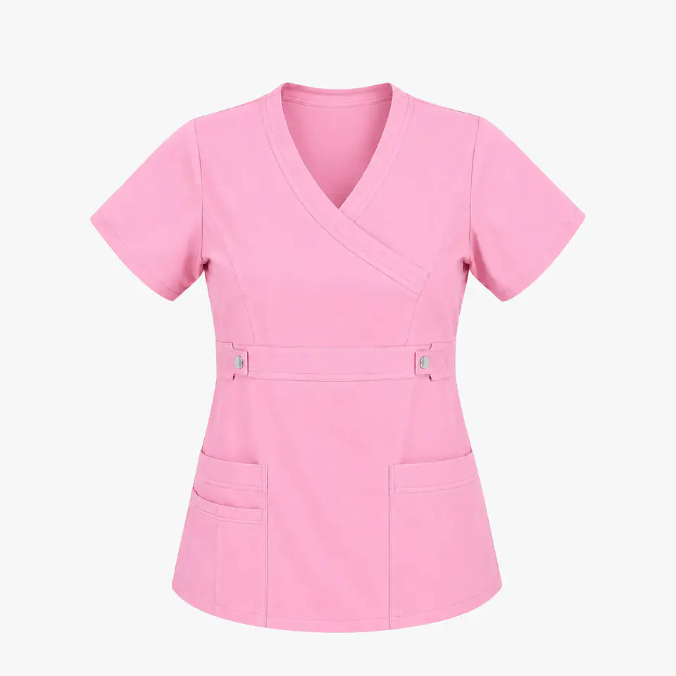 Blusa Clínica Cargo Antifluido Elasticada color Rosado para Mujer 4