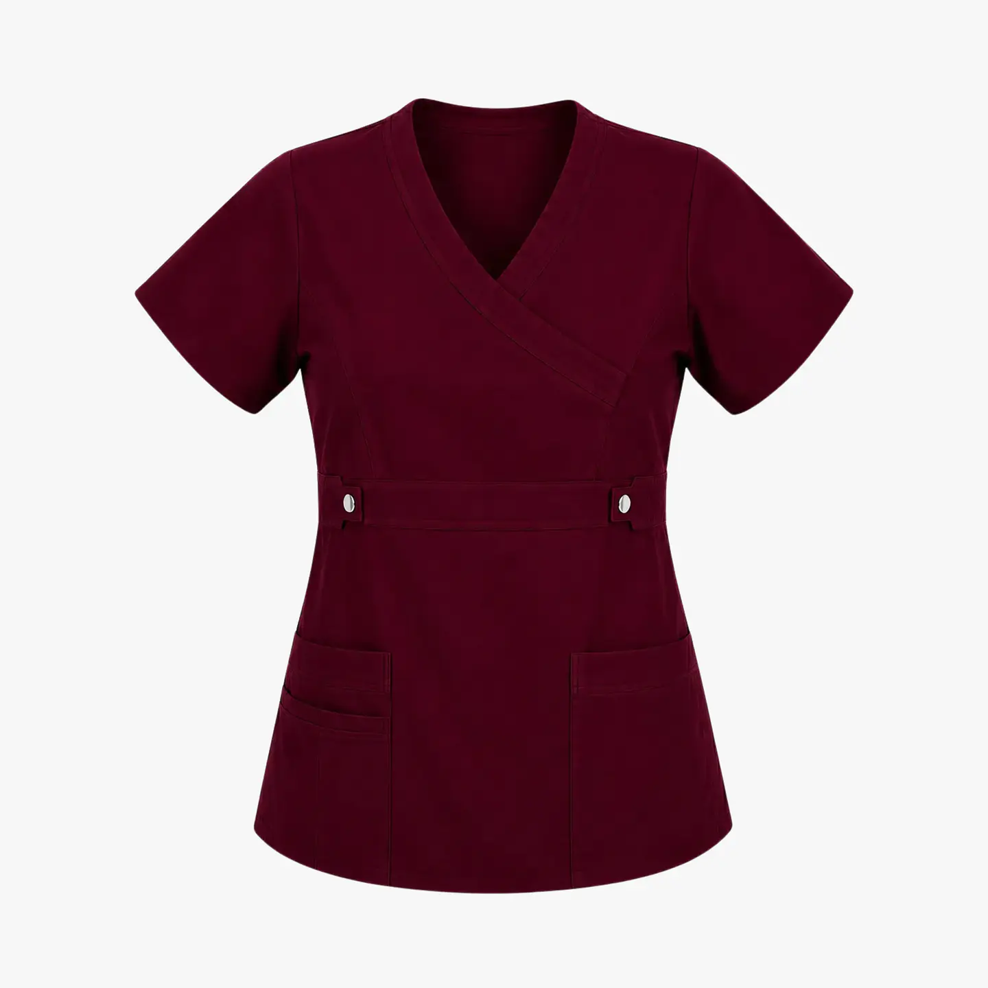 Blusa Clínica Cargo Antifluido Elasticada color Burdeo para Mujer 5