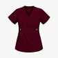 Blusa Clínica Cargo Antifluido Elasticada color Burdeo para Mujer - Miniatura 5