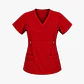 Blusa Clínica Cargo Antifluido Elasticada color Rojo Italiano  para Mujer - Miniatura 4