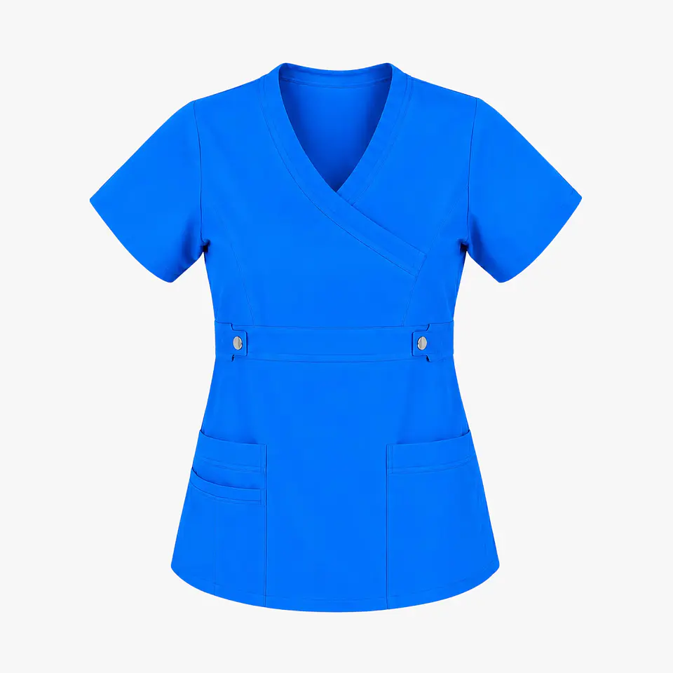 Blusa Clínica Cargo Antifluido Elasticada color Azul Vibes para Mujer 4