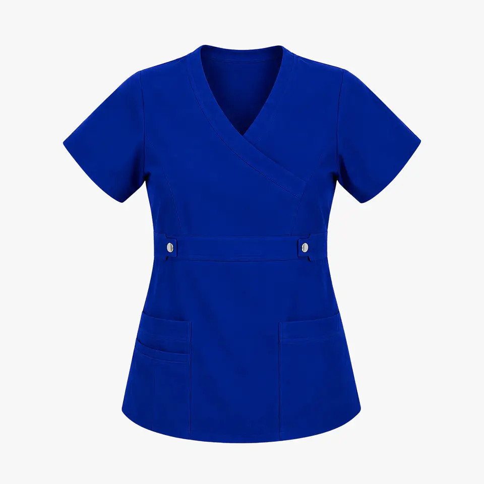 Blusa Clínica Cargo Antifluido Elasticada color Azul Rey para Mujer 4