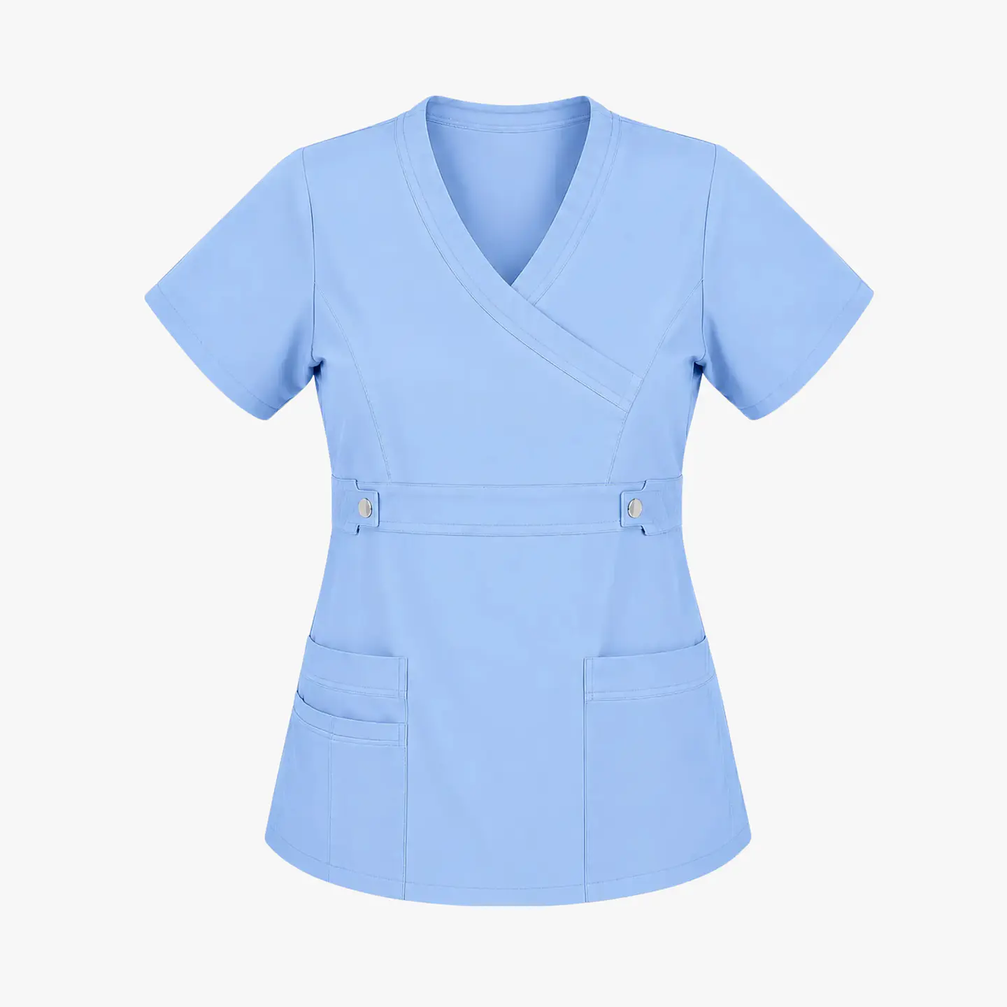 Blusa Clínica Cargo Elasticada Antifluido Celeste Jacinto-Paquete vela para Mujer 4