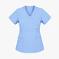 Blusa Clínica Cargo Elasticada Antifluido Celeste Jacinto-Paquete vela para Mujer - Miniatura 4