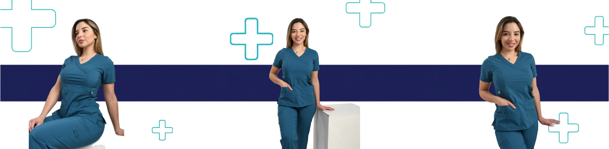 Uniformes Clínicos Verde Petróleo para Mujer
