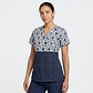 Blusa Clínica Cargo Azul Marino Torso Estampado Poplin - Enfermeras - Miniatura 2