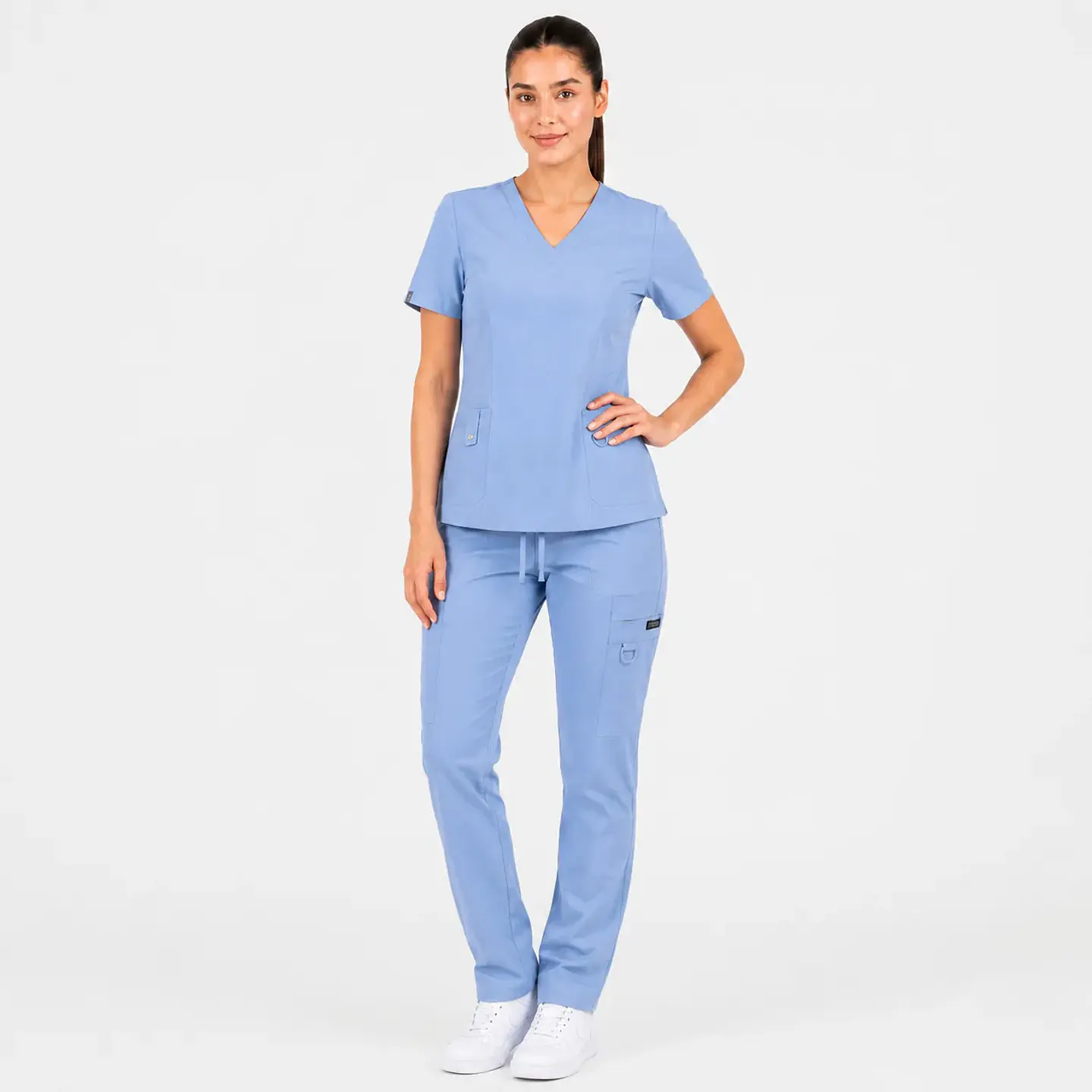 Conjunto Clínico Hana Celeste Ceil Blue para Mujer | Blusa Hana + Pantalón Hana Recto – Línea Aesthetic 3