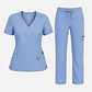 Conjunto Clínico Hana Celeste Ceil Blue para Mujer | Blusa Hana + Pantalón Hana Recto – Línea Aesthetic - Miniatura 4