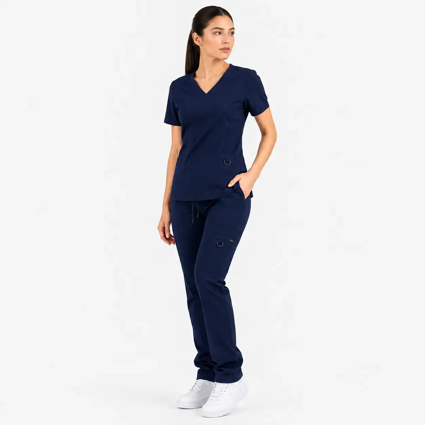 Conjunto Clínico Hana Azul marino para Mujer | Blusa Hana + Pantalón Hana Recto – Línea Aesthetic 2