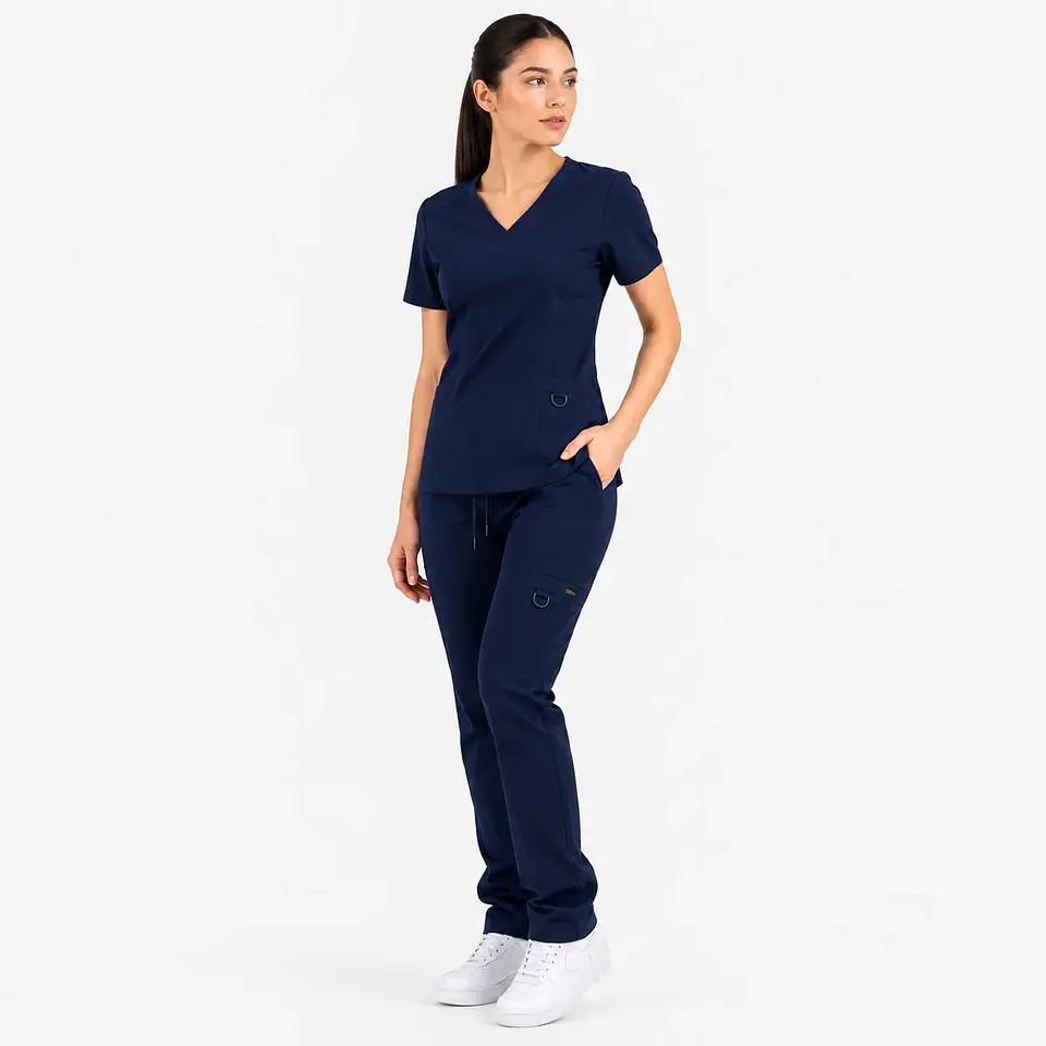 Conjunto Clínico Hana Azul marino para Mujer | Blusa Hana + Pantalón Hana Recto – Línea Aesthetic 2