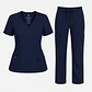 Conjunto Clínico Hana Azul marino para Mujer | Blusa Hana + Pantalón Hana Recto – Línea Aesthetic - Miniatura 4