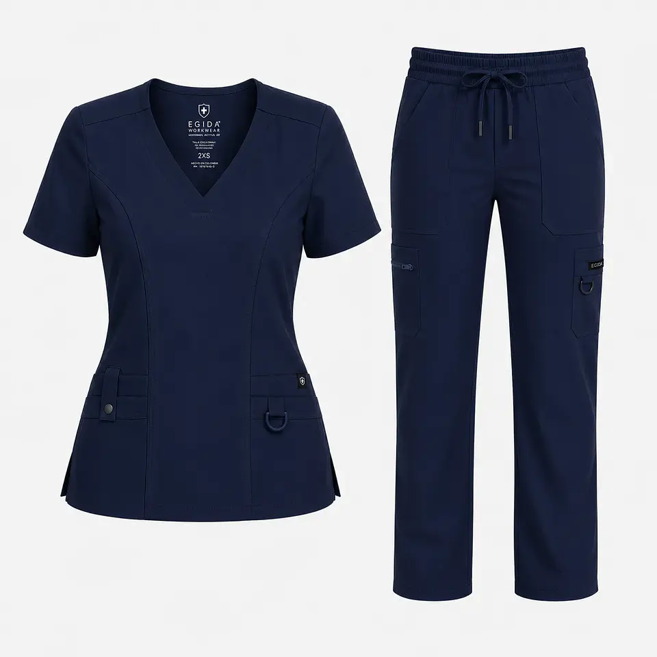 Conjunto Clínico Hana Azul marino para Mujer | Blusa Hana + Pantalón Hana Recto – Línea Aesthetic 4