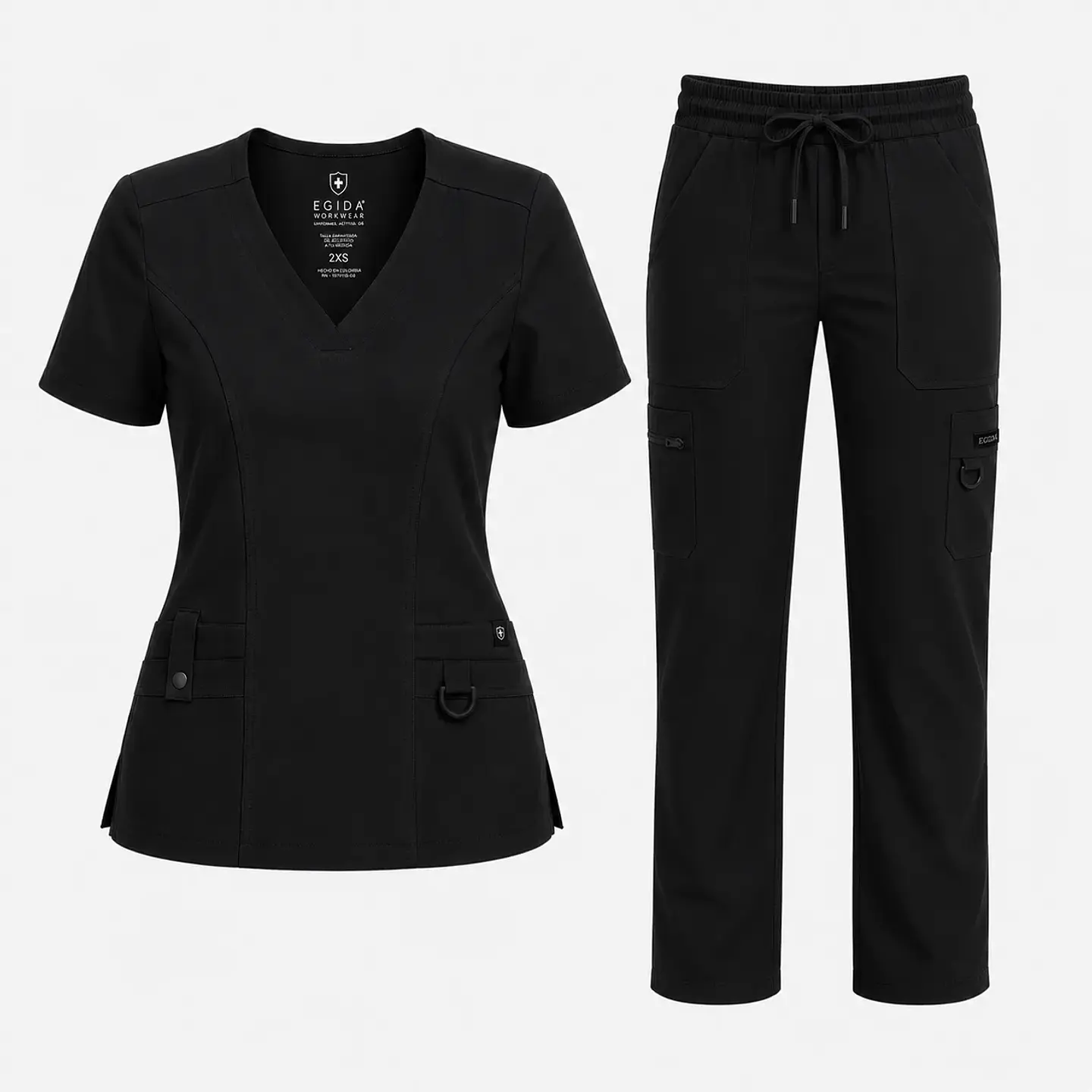 Conjunto Clínico Hana Negro para Mujer | Blusa Hana + Pantalón Hana Recto – Línea Aesthetic 4