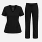Conjunto Clínico Hana Negro para Mujer | Blusa Hana + Pantalón Hana Recto – Línea Aesthetic - Miniatura 4