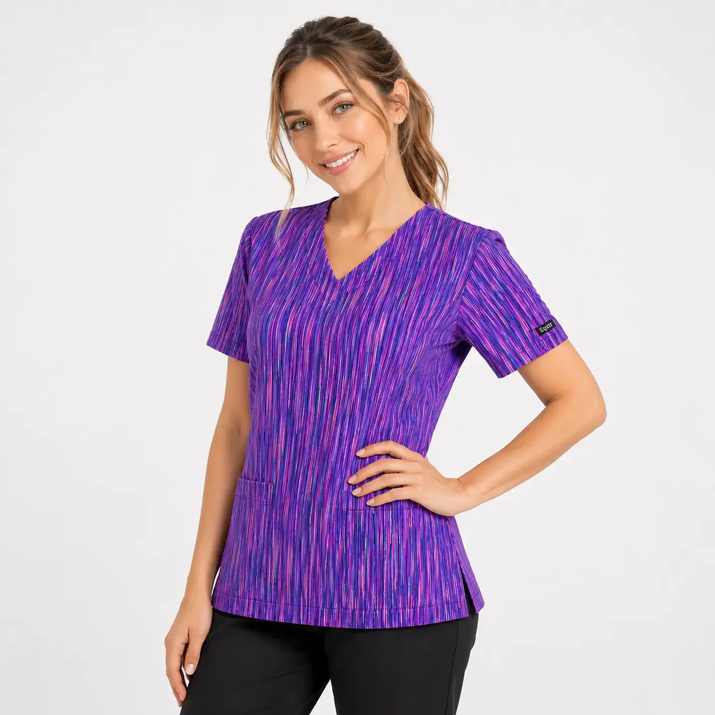 Blusa Clínica Estampada Cascada Violeta 2