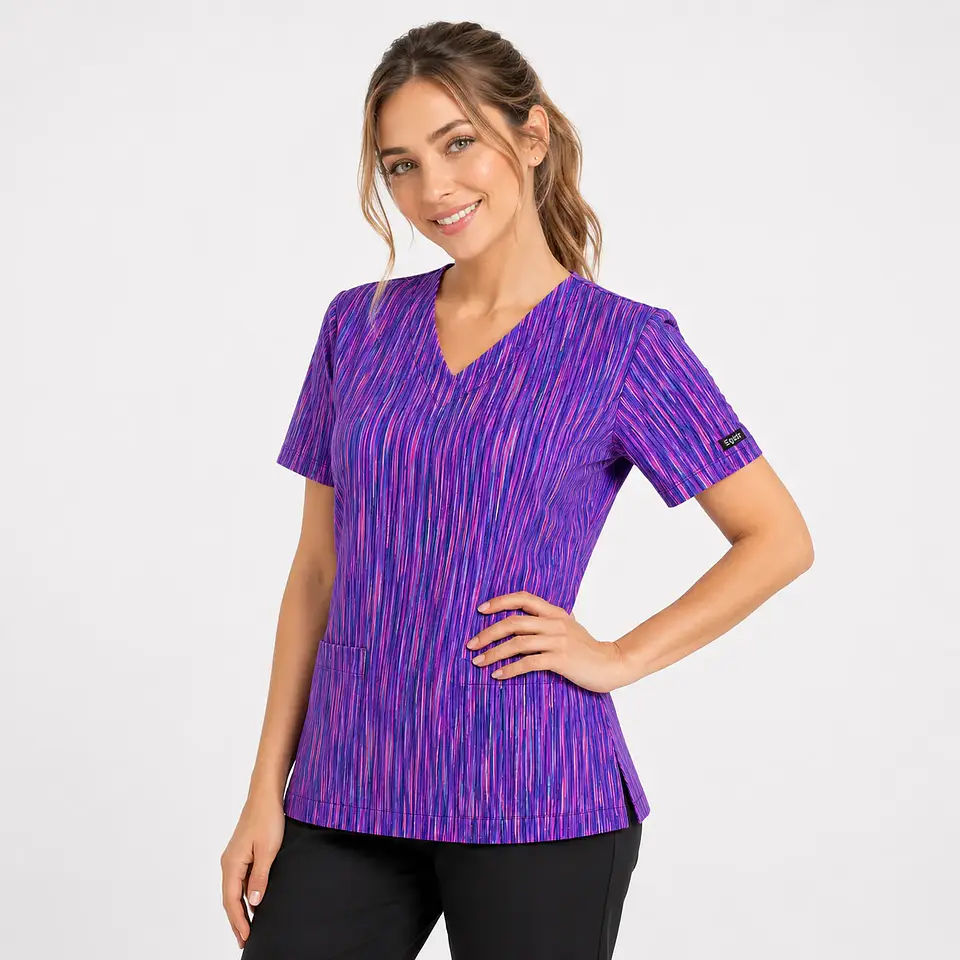 Blusa Clínica Estampada Cascada Violeta 2