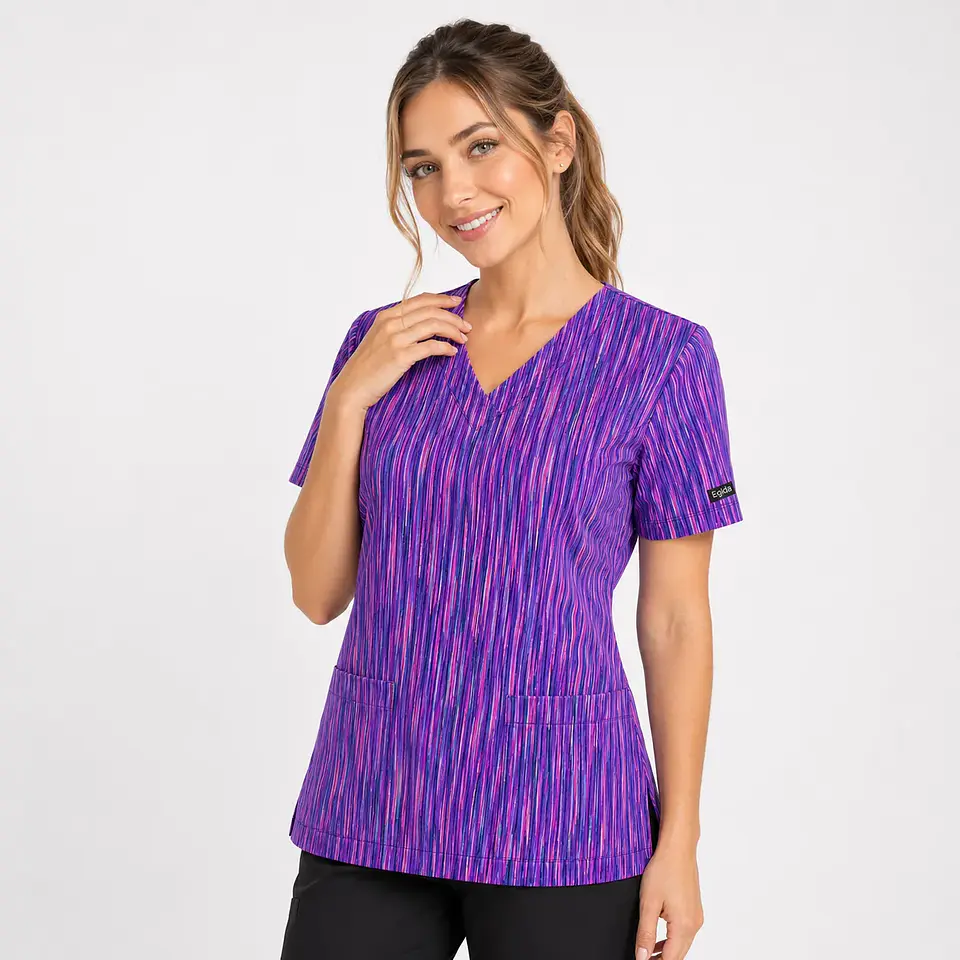 Blusa Clínica Estampada Cascada Violeta 1