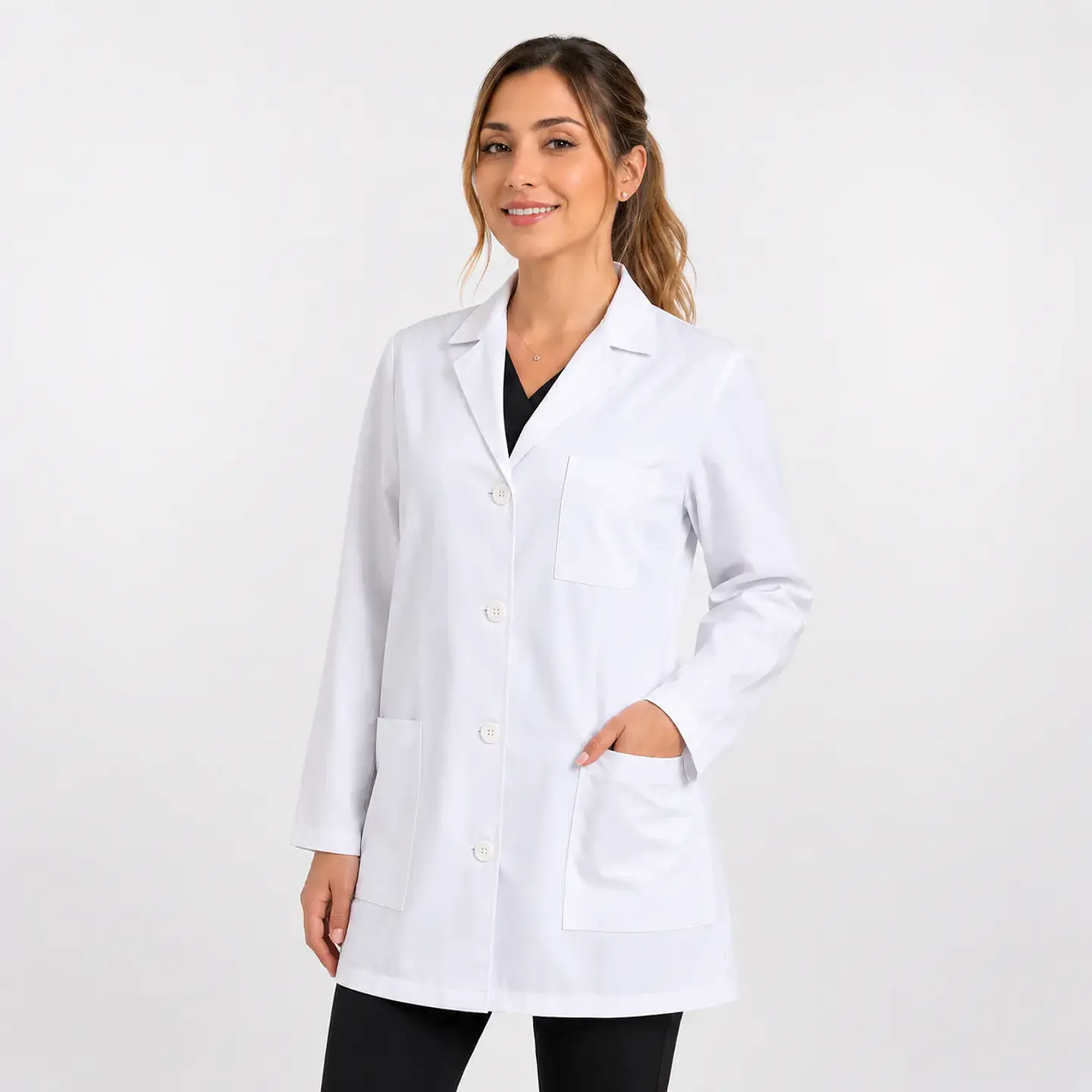 Bata Clínica Blanca Antifluido para Mujer | Égida Uniformes 2