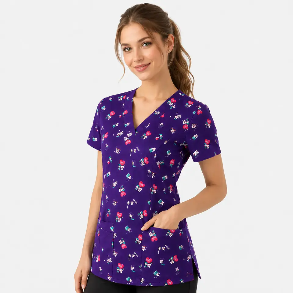Blusa Clínica Estampada Pequeñas Sonrisas 1