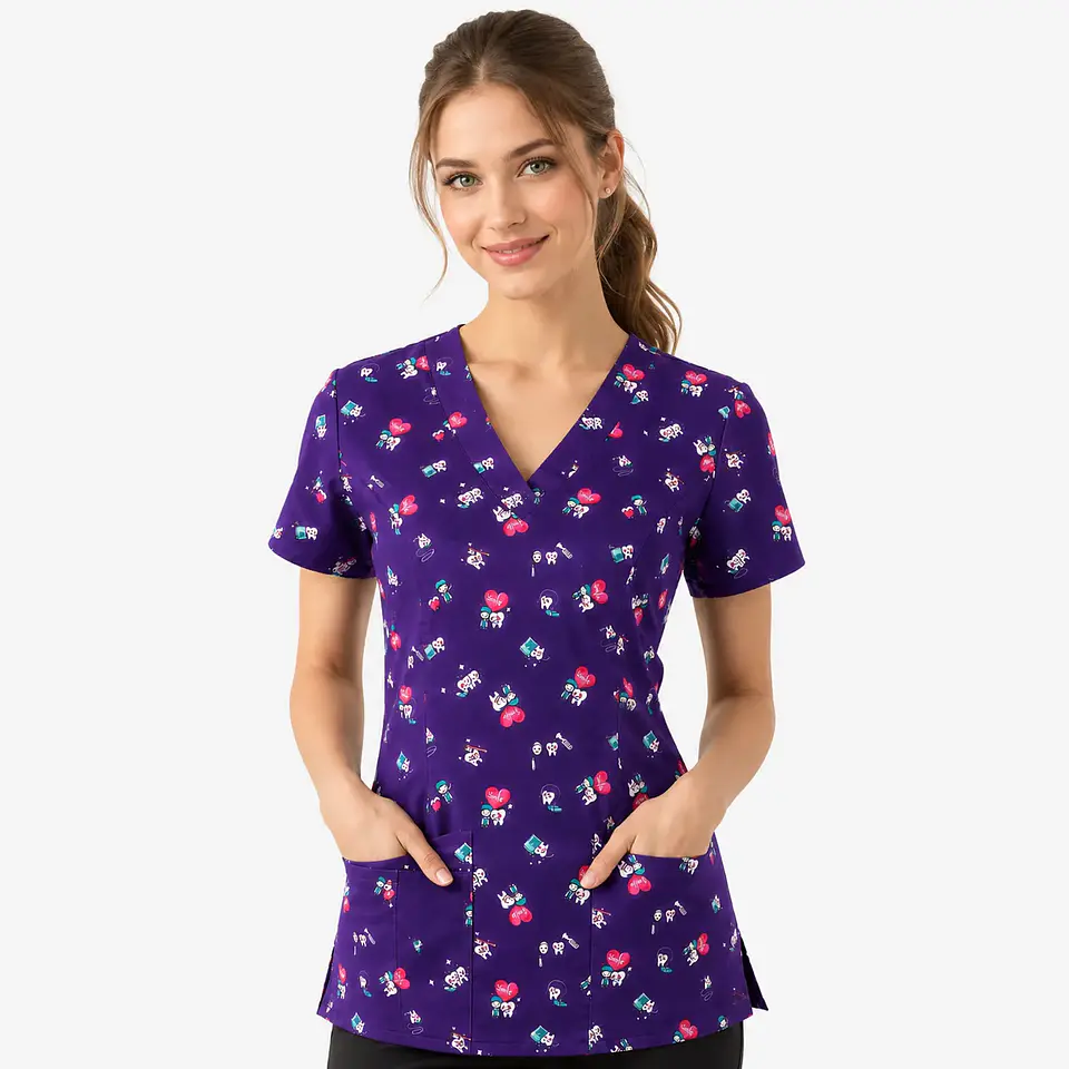 Blusa Clínica Estampada Pequeñas Sonrisas 2