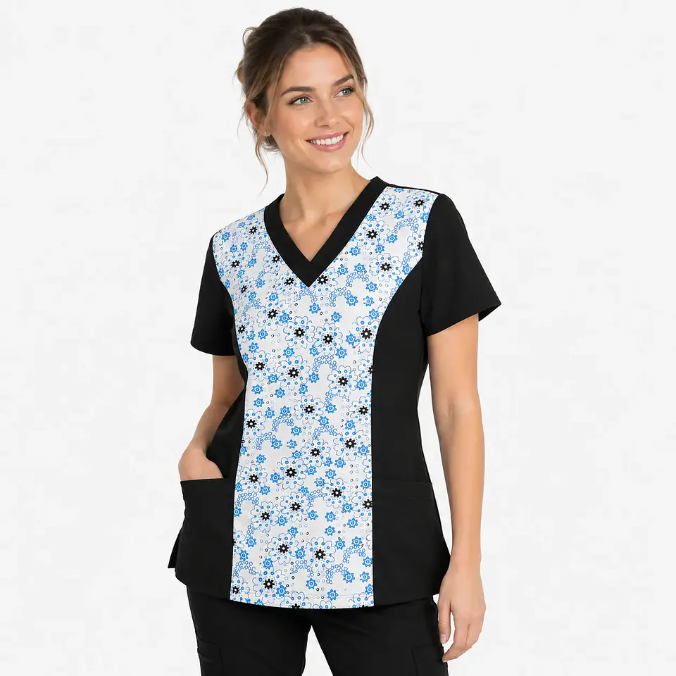 Blusa Clínica Estampada Noche Floral  2