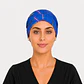 Gorro Clínico Estampado Pincelada Azul con Botones - Miniatura 3