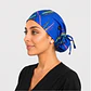 Gorro Clínico Estampado Pincelada Azul con Botones - Miniatura 1