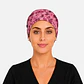 Gorro Clínico con Botones para Mascarilla - Diseño Rosa Pixel - Miniatura 2