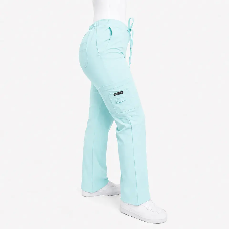 Pantalón Clínico Modelo Cargo Antifluido Menta 1