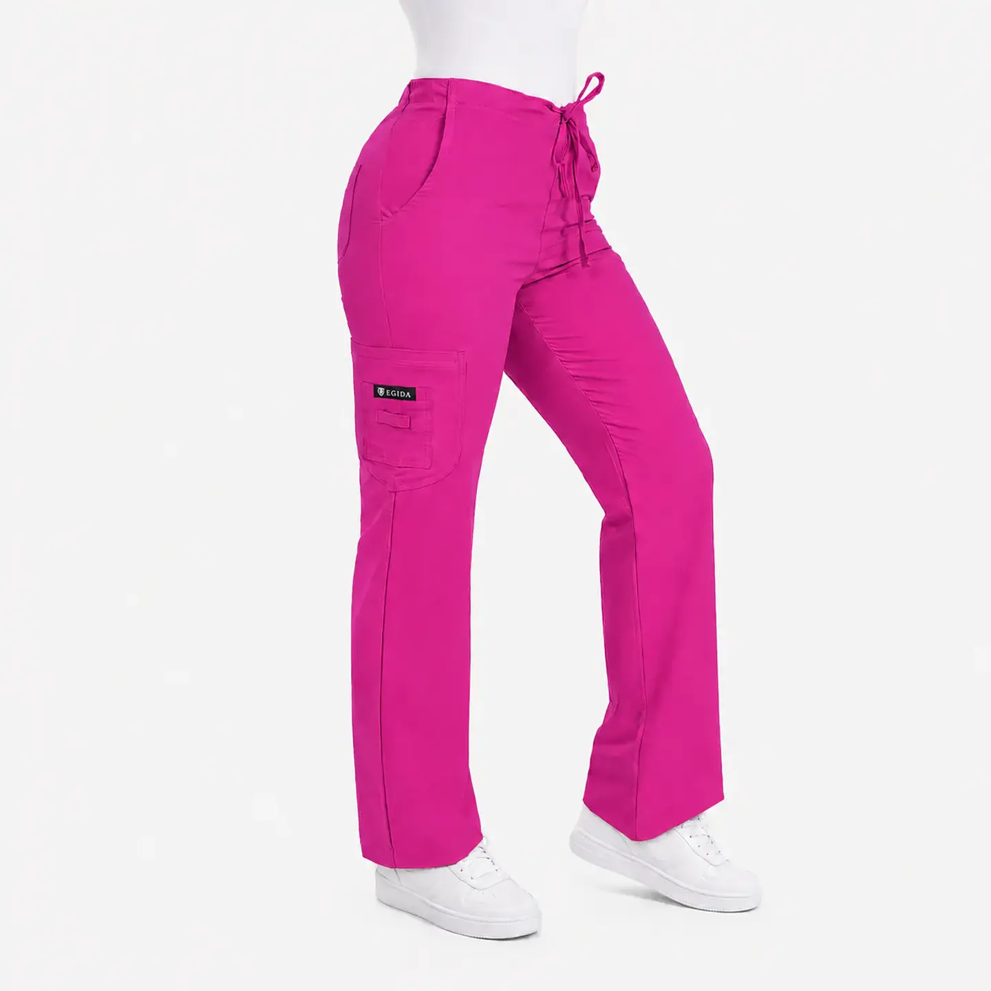 Pantalón Clínico para Mujer Modelo Cargo Antifluido Elasticado Fucsia 3