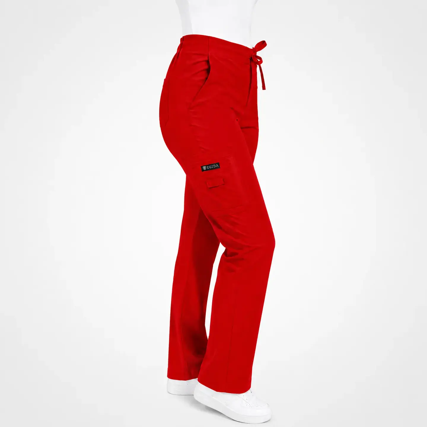 Pantalón Clínico para Mujer Modelo Cargo Antifluido Elasticado Rojo Italiano 5