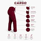 Pantalón Clínico para Mujer Modelo Cargo Antifluido Elasticado Burdeo - Miniatura 6