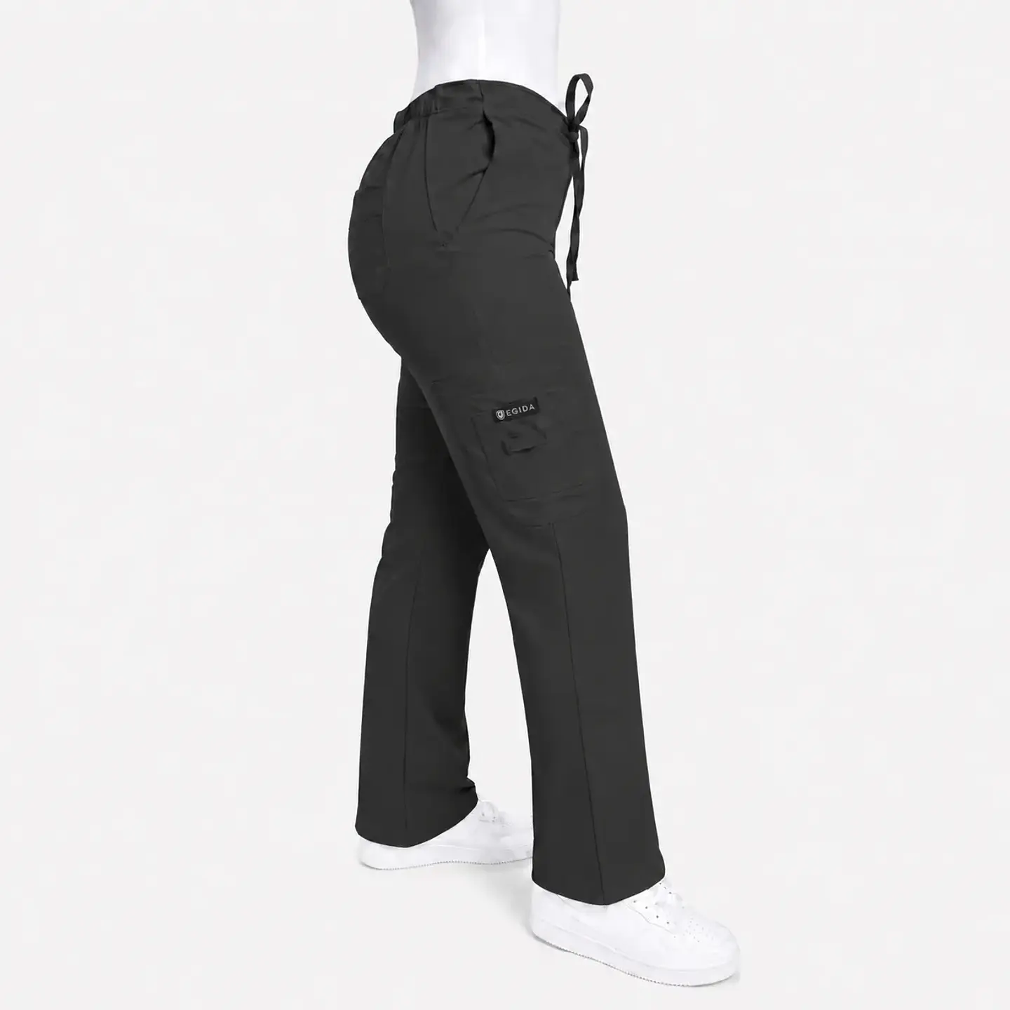 Pantalón Clínico para Mujer Modelo Cargo Antifluido Elasticado Gris marengo 1