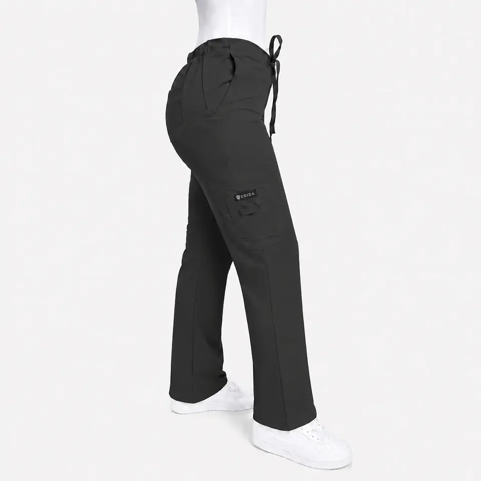 Pantalón Clínico para Mujer Modelo Cargo Antifluido Elasticado Gris marengo 1