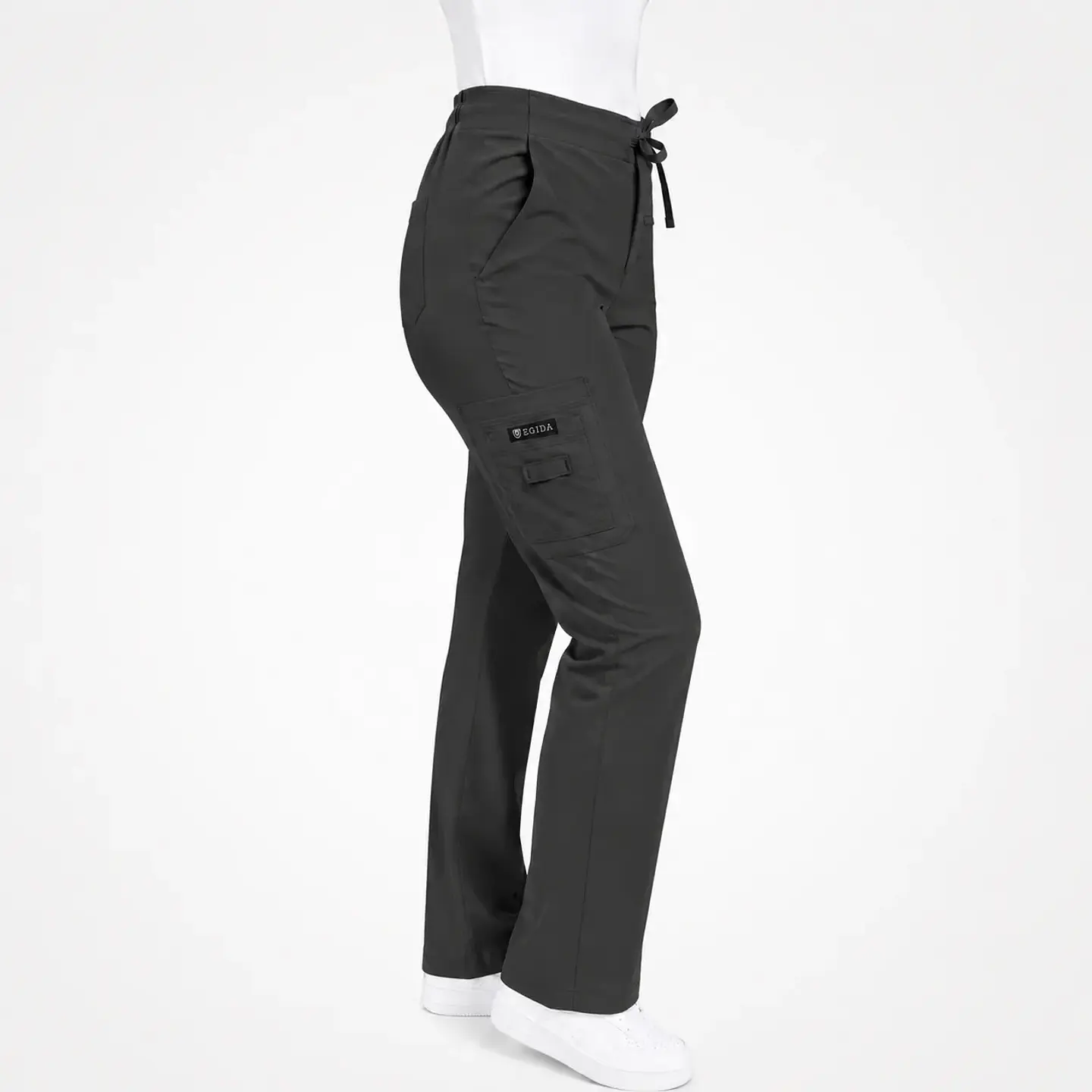 Pantalón Clínico para Mujer Modelo Cargo Antifluido Elasticado Gris marengo 5