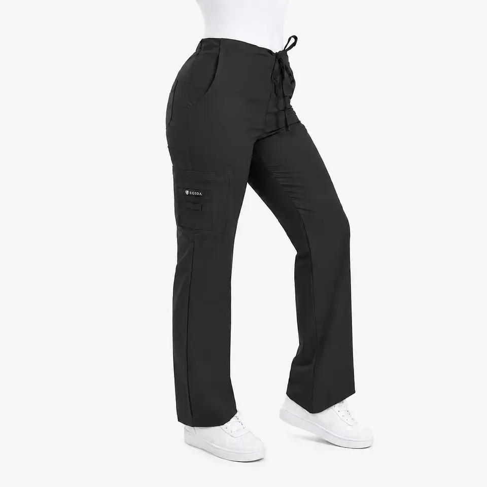 Pantalón Clínico para Mujer Modelo Cargo Antifluido Elasticado Gris marengo 3