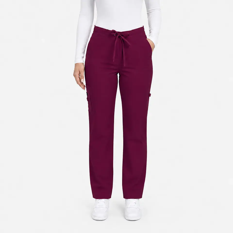 Pantalón Clínico para Mujer Modelo Cargo Antifluido Elasticado Ciruela 2