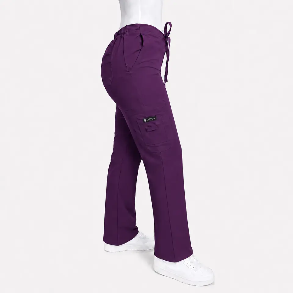 Pantalón Clínico para Mujer Modelo Cargo Antifluido Elasticado Morado 1