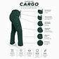 Pantalón Clínico para Mujer Modelo Cargo Antifluido Elasticado Verde Botella - Miniatura 6