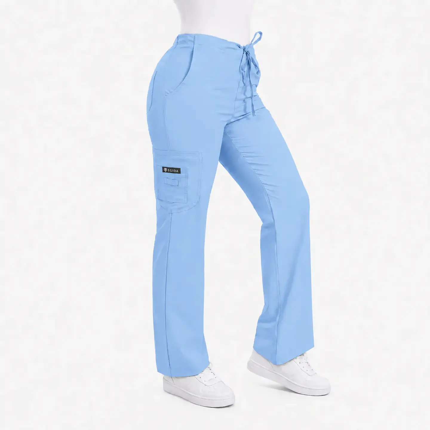 Pantalon Modelo Cargo Elasticado Antifluido Celeste paquete vela 3