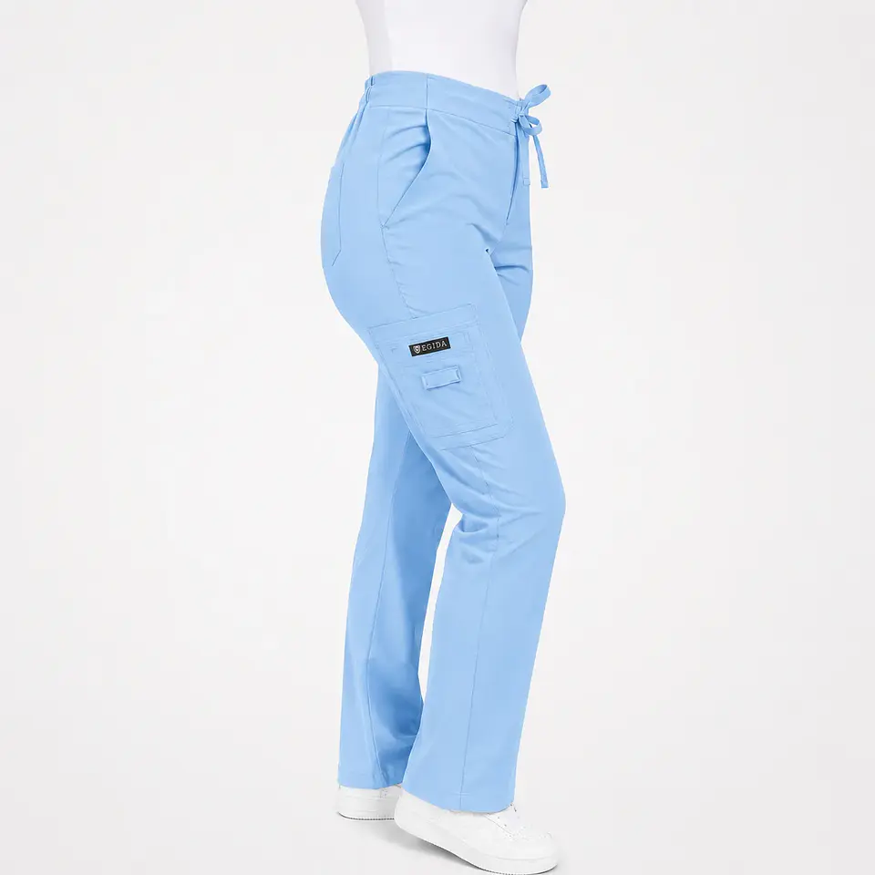 Pantalon Modelo Cargo Elasticado Antifluido Celeste paquete vela 5