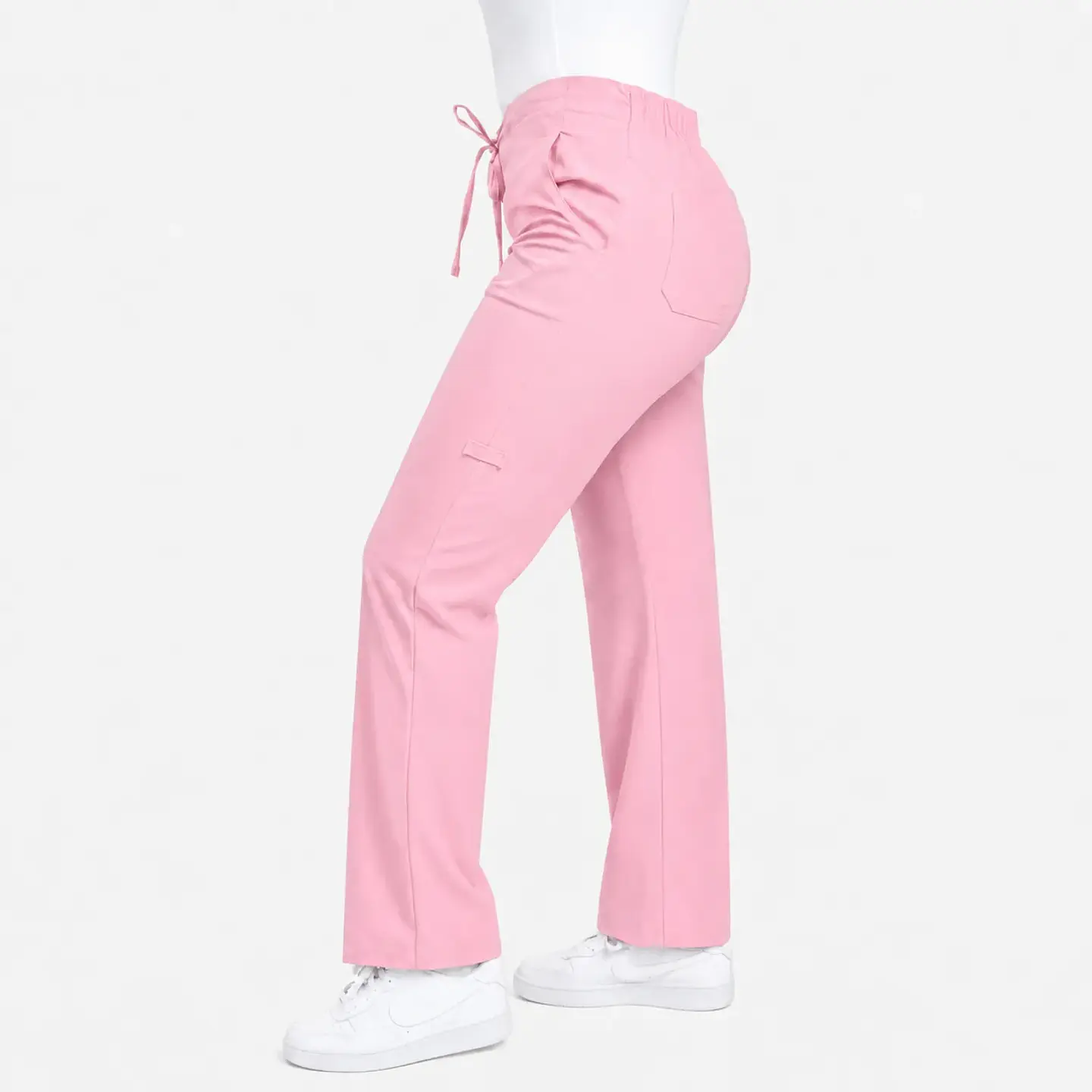 Pantalón Clínico para Mujer Modelo Cargo Antifluido Elasticado Rosado 4