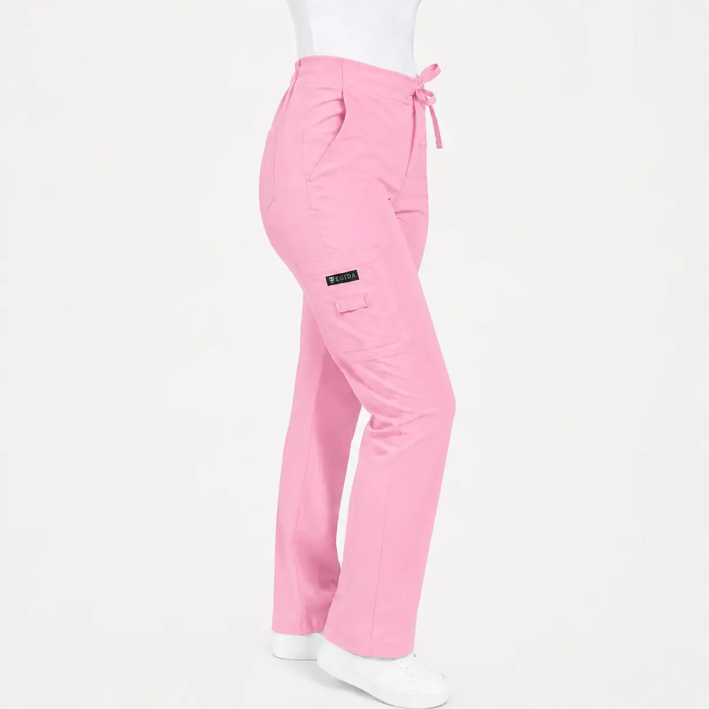 Pantalón Clínico para Mujer Modelo Cargo Antifluido Elasticado Rosado 5
