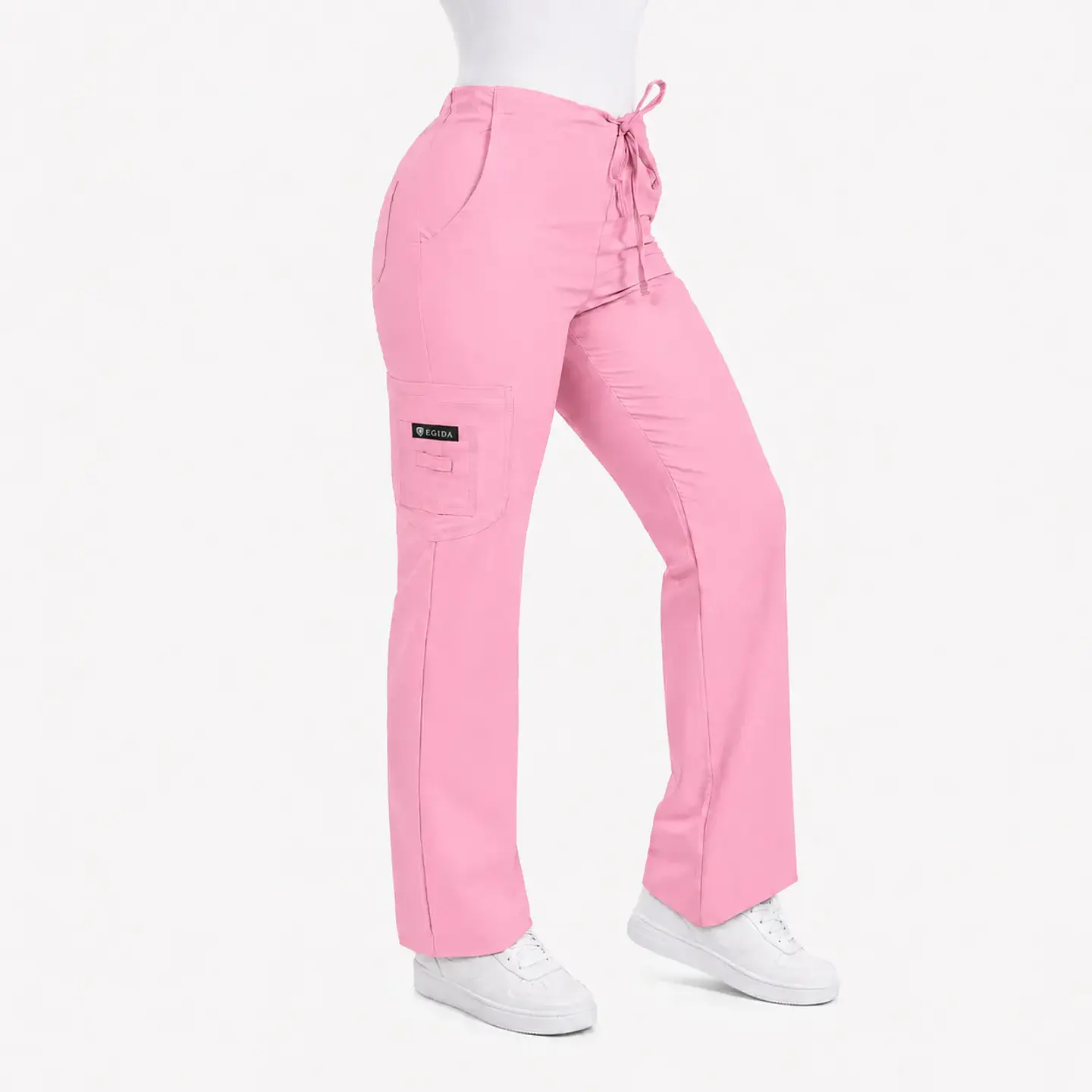 Pantalón Clínico para Mujer Modelo Cargo Antifluido Elasticado Rosado 3