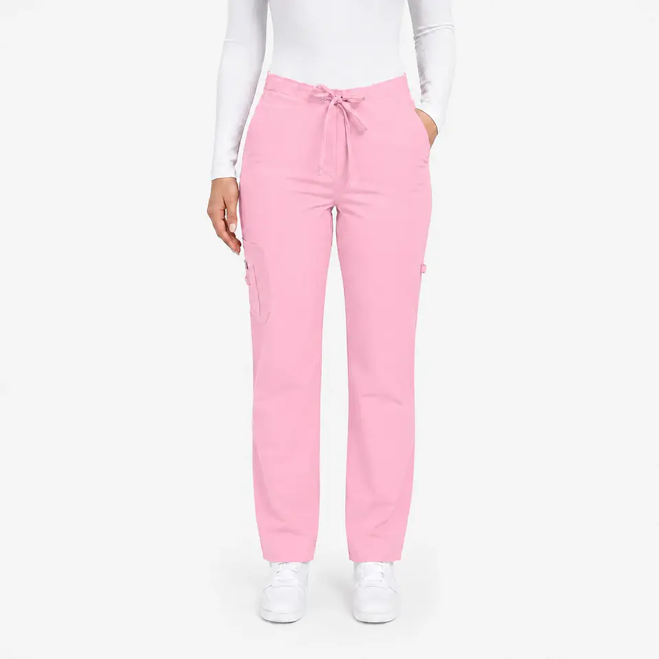 Pantalón Clínico para Mujer Modelo Cargo Antifluido Elasticado Rosado 2