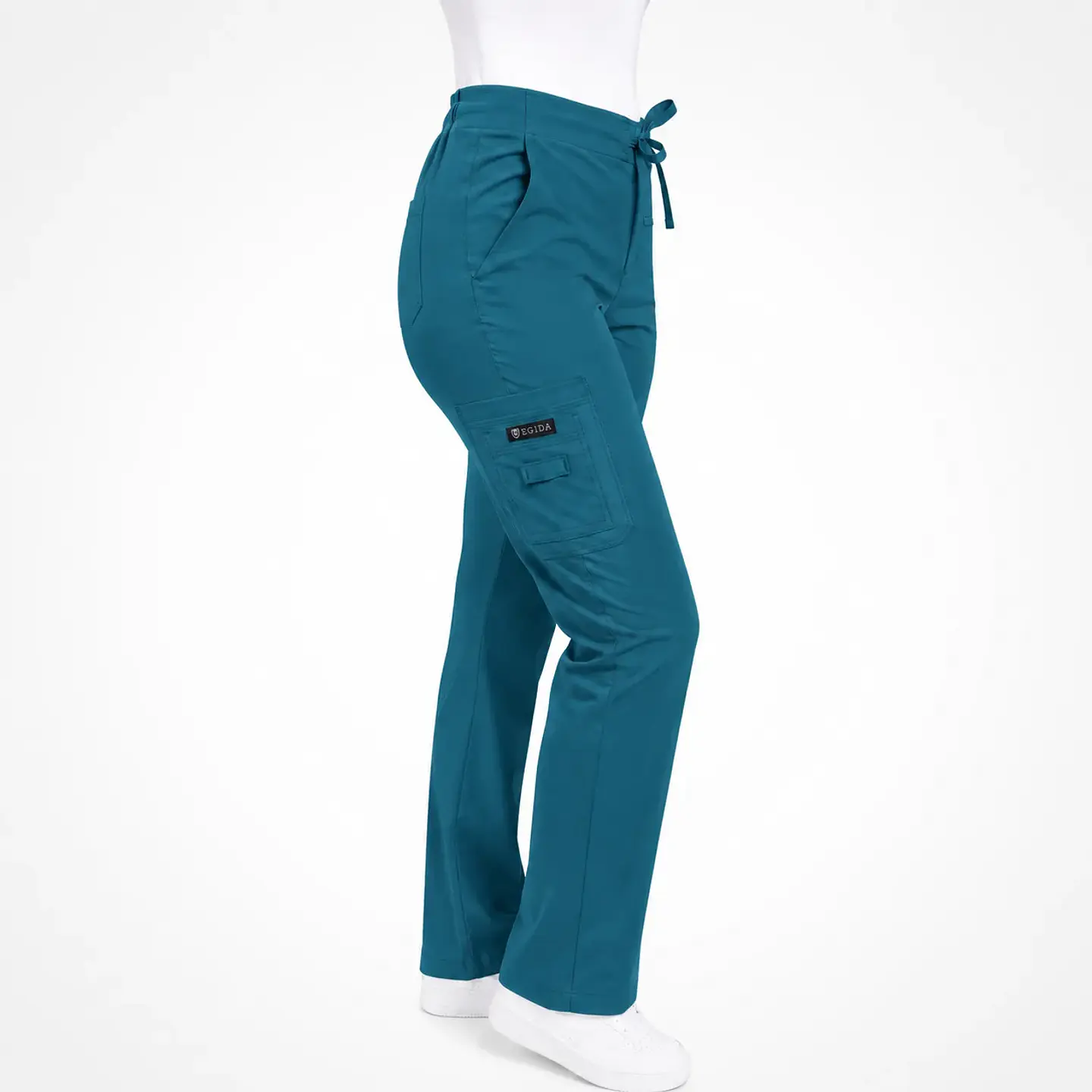 Pantalón Clínico para Mujer Modelo Cargo Antifluido Elasticado Verde petróleo 5